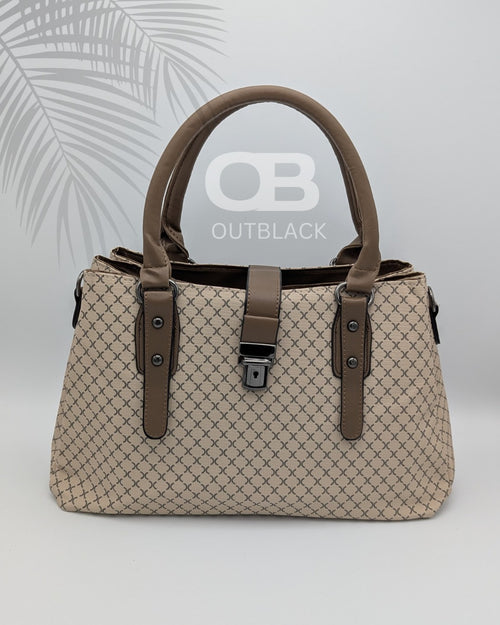 Beige & Brown Chic Tote Bag – Everyday Elegance