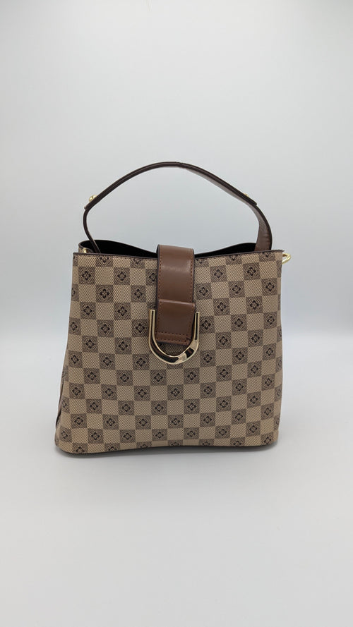 Luxury-inspired checkered handbag